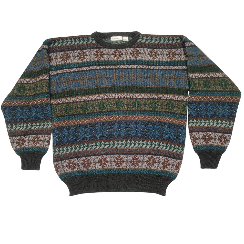 Brian MacNeil Sweater Mens 2XT VTG Fair Isle Wool Blend Multi Color Knitwear